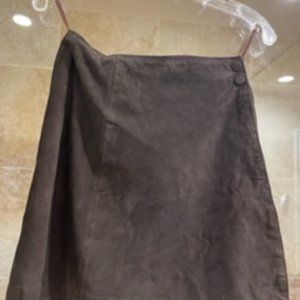 INC Leather suede mini skirt